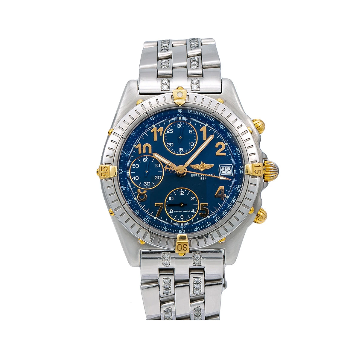Men's Diamond Watch Breitling Blackbird 40mm Blue Dial 3 Men's Diamond Watch Breitling Blackbird 40mm Blue Dial