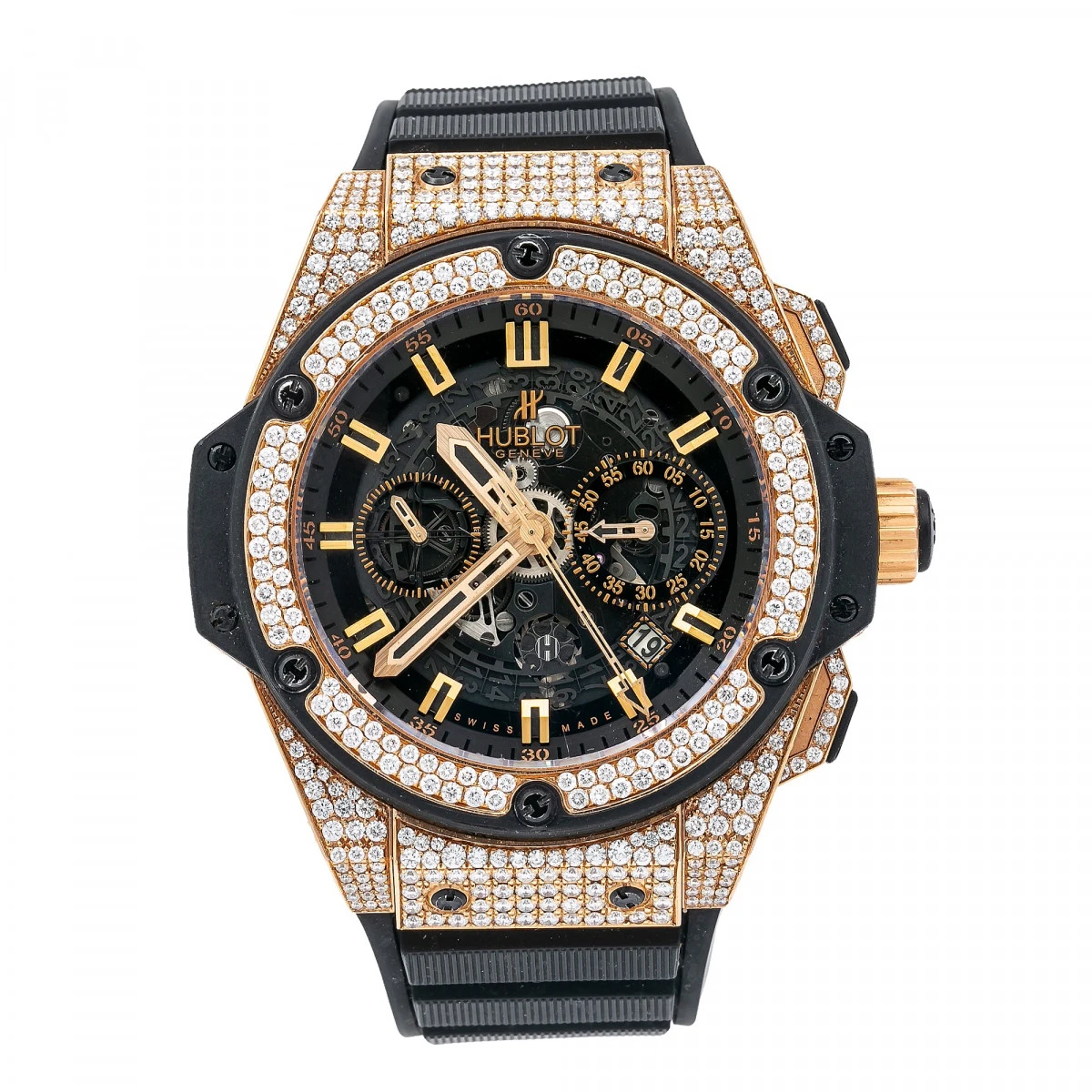 Men's Diamond Watch Hublot King Power 18K Gold 48mm Black Dial 3 Men's Diamond Watch Hublot King Power 18K Gold 48mm Black Dial