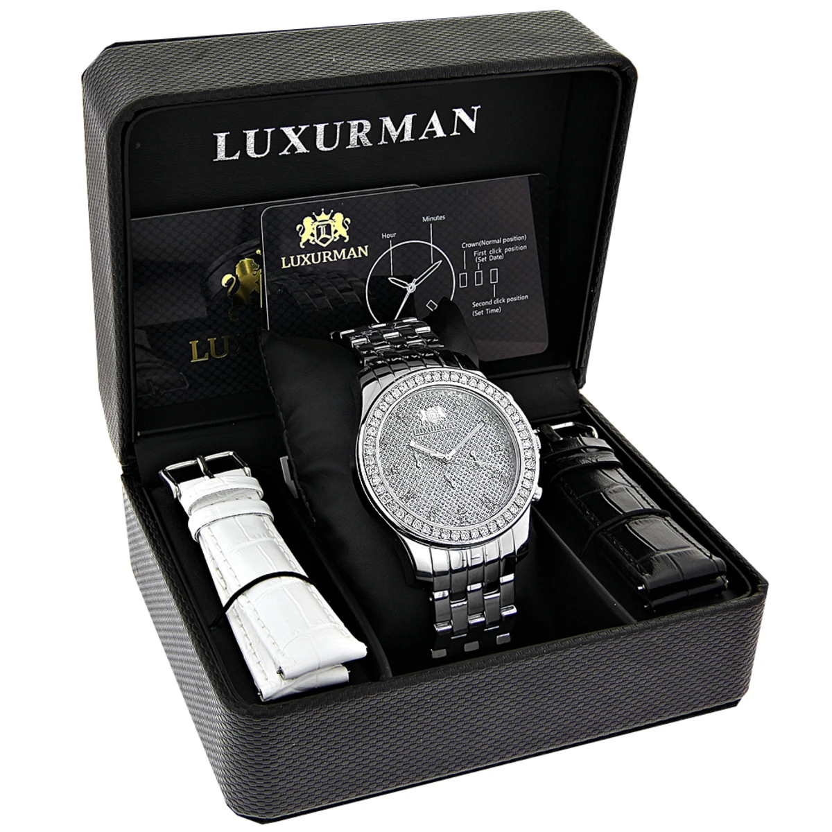 Men's Diamond LUXURMAN Diamond Watch 2.5ct 6 Men's Diamond LUXURMAN Diamond Watch 2.5ct - Image 4