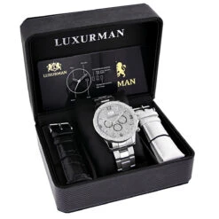 Men's Diamond Luxurman Midsize Watch 0.2ct -Its Hot Jewelry Shop mens diamond watches luxurman midsize watch 02ct 4