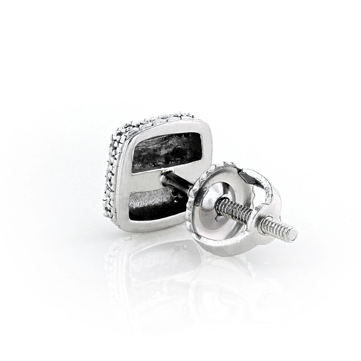 Men's Earrings: Single Sterling Silver Diamond Stud Earring 0.02ct 4 Men's Earrings: Single Sterling Silver Diamond Stud Earring 0.02ct - Image 2