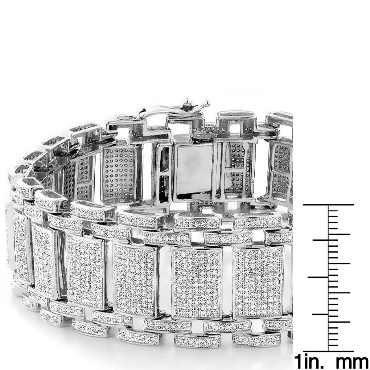 Men's Iced Out Pave Diamond Bubble Bracelet 7ct 10K Yellow Gold 8 Men's Iced Out Pave Diamond Bubble Bracelet 7ct 10K Yellow Gold - Image 6