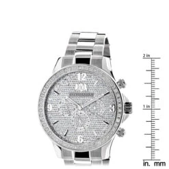Men's Luxurman Large Diamond Bezel Watch 2ct Swiss Mvt -Its Hot Jewelry Shop mens luxurman watches large diamond bezel watch 2ct ruler