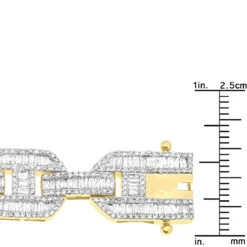 Mens Mariner Link Diamond Bracelet 10K Yellow Gold Round Baguette Diamonds 8ct -Its Hot Jewelry Shop mens mariner link diamond bracelet solid 10k gold round baguette diamonds 8ct 407169 rulerye