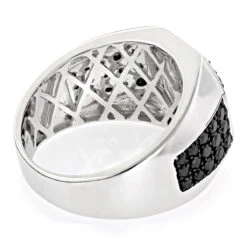 14K Yellow Gold White And Black Diamond Ring For Men Pinky Ring 1.8ct -Its Hot Jewelry Shop mens pinky rings 14k white and black diamond ring for men pinky ring 18ct backwh