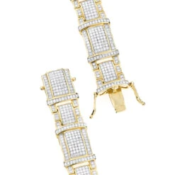 Men's Real Diamond Bracelet 10K Yellow Gold 4ct -Its Hot Jewelry Shop mens real diamond bracelet 10k 471ct p 43453 backye