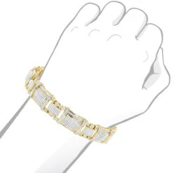 Men's Real Diamond Bracelet 10K Yellow Gold 4ct -Its Hot Jewelry Shop mens real diamond bracelet 10k 471ct p 43453 bodye