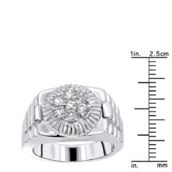 14K White Gold Rolex Style Men's Diamond Ring .95ct 12 14K White Gold Rolex Style Men's Diamond Ring .95ct -Its Hot Jewelry Shop mens rings 14k gold rolex style mens diamond ring 95ct p 6440 rulerwh