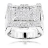 Men's Diamond Ring 14K White Gold Unique Design 1.55ct