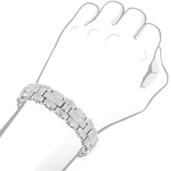 Men's Silver Diamond Bracelet 3.25 Ct -Its Hot Jewelry Shop mens silver diamond bracelet 325 ct p 43298bod