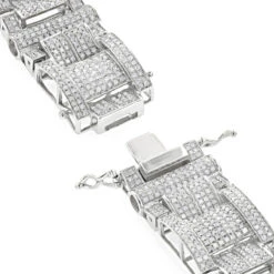 Men's Sterling Silver Diamond Bracelet 7ct -Its Hot Jewelry Shop mens silver diamond bracelet 745ct p 43657 clasp