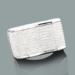 Men's Affordable Men's Diamond Silver Ring 0.82ct
