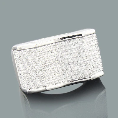 Men's Affordable Men's Diamond Silver Ring 0.82ct 3 Men's Affordable Men's Diamond Silver Ring 0.82ct