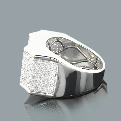 Men's Affordable Men's Diamond Silver Ring 0.82ct 4 Men's Affordable Men's Diamond Silver Ring 0.82ct - Image 2