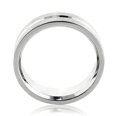 Men's Simple Wedding Band Solid Platinum 6 Men's Simple Wedding Band Solid Platinum - Image 4