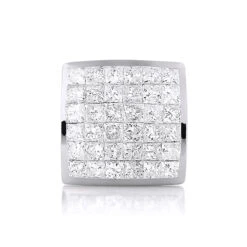 Men's Single Princess Cut Diamond Stud Earring 14K White Gold 1ct