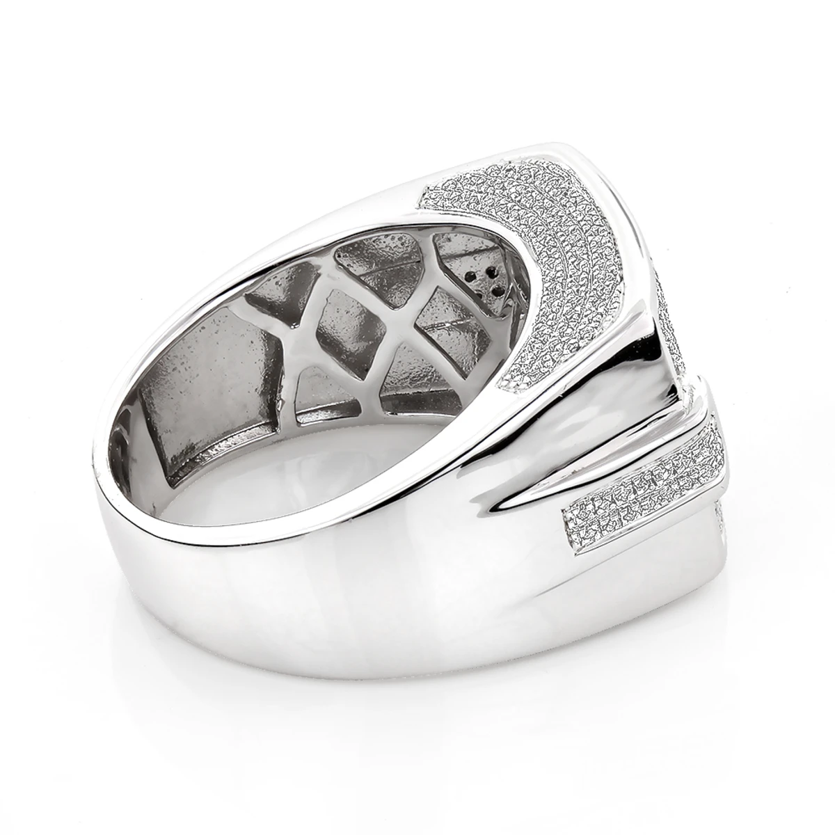 Men's Affordable Silver Diamond Ring 0.7ct 4 Men's Affordable Silver Diamond Ring 0.7ct - Image 2