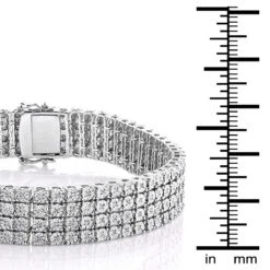 Men's Sterling Silver 4 Row Diamond Bracelet 0.63ct 9 Men's Sterling Silver 4 Row Diamond Bracelet 0.63ct -Its Hot Jewelry Shop mens sterling silver bracelets 4 row diamond bracelet 052ct p 46832 box