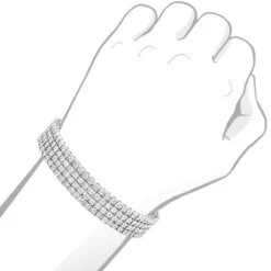 Men's Sterling Silver 4 Row Diamond Bracelet 0.63ct 8 Men's Sterling Silver 4 Row Diamond Bracelet 0.63ct -Its Hot Jewelry Shop mens sterling silver bracelets 4 row diamond bracelet 052ct p 46832bod