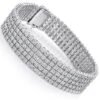 Men's Sterling Silver 5 Row Diamond Bracelet 0.81ct 2 Men's Sterling Silver 5 Row Diamond Bracelet 0.81ct -Its Hot Jewelry Shop mens sterling silver bracelets 5 row diamond bracelet 067ct p 46833