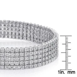 Men's Sterling Silver 5 Row Diamond Bracelet 0.81ct -Its Hot Jewelry Shop mens sterling silver bracelets 5 row diamond bracelet 067ct p 46833 ruler