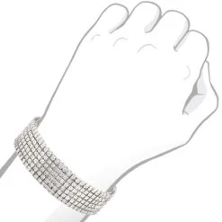 Men's Sterling Silver 6 Row Diamond Bracelet 1.01ct -Its Hot Jewelry Shop mens sterling silver bracelets diamond bracelet 084ct p 47443bod