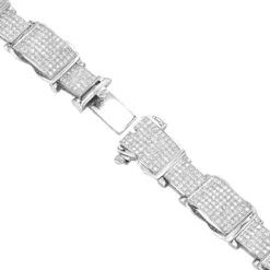 Men's Sterling Silver Diamond Bracelet 4 Ct -Its Hot Jewelry Shop mens sterling silver diamond bracelet 460ct p 43103back