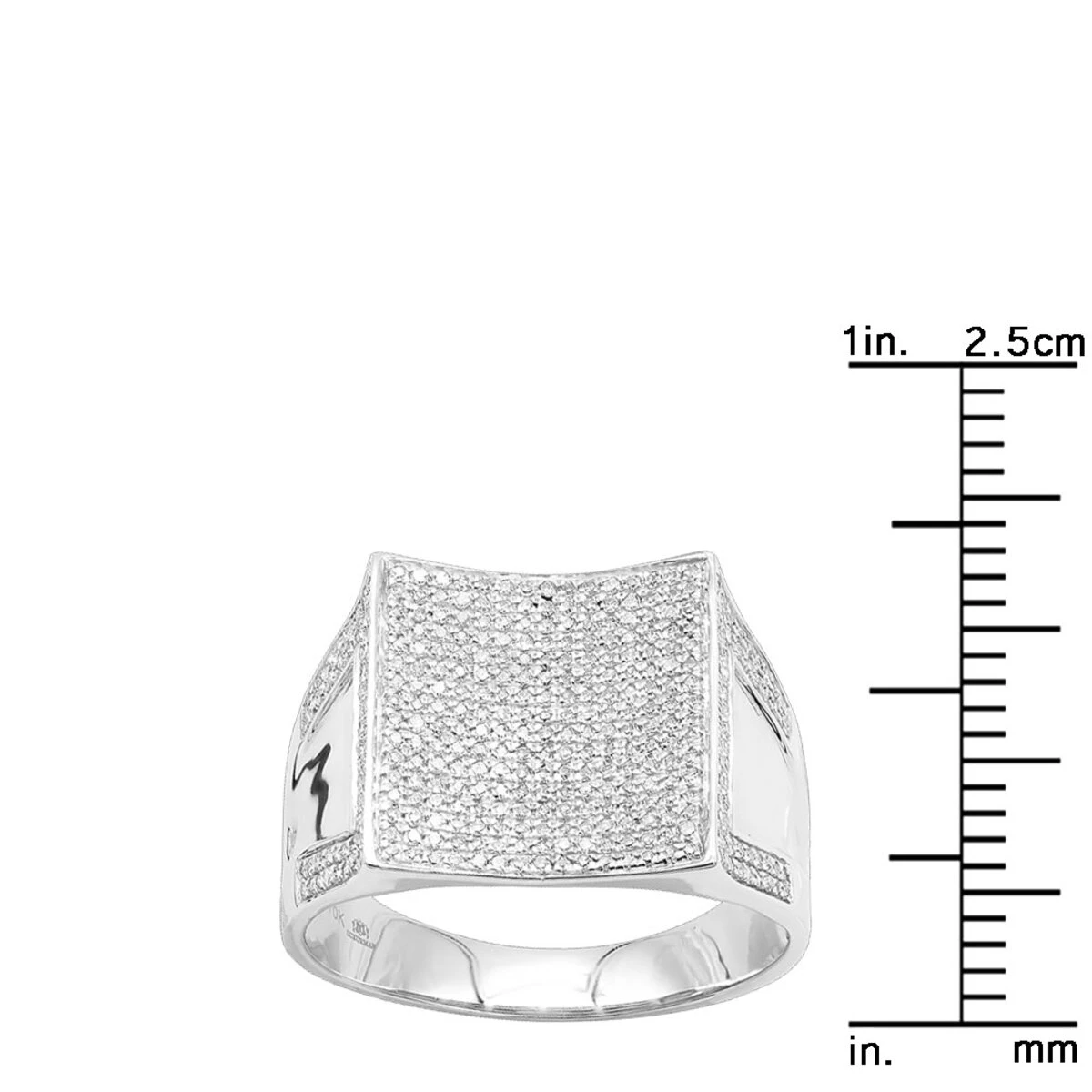 Men's 10K White Gold Diamond Ring 1.26ct Gold 10 Men's 10K White Gold Diamond Ring 1.26ct Gold - Image 8