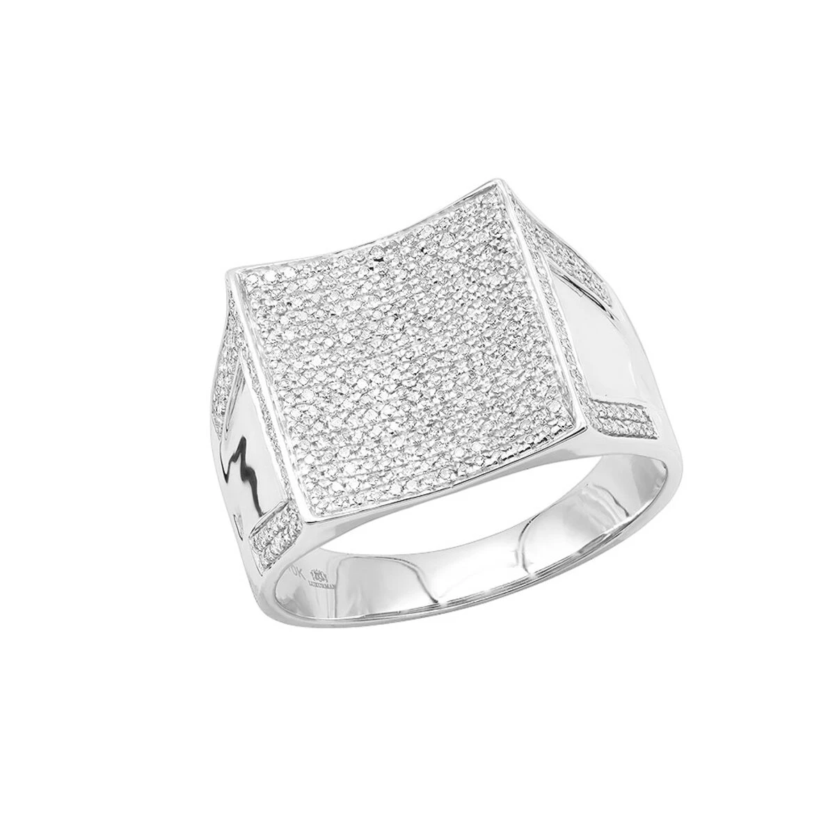 Men's 10K White Gold Diamond Ring 1.26ct Gold 3 Men's 10K White Gold Diamond Ring 1.26ct Gold