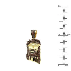 Mini Diamond Jesus Face Pendant 10K Yellow Gold 1/2 Carat Red Diamonds -Its Hot Jewelry Shop mini diamond jesus face pendant solid 10k gold 12 carat red diamonds rulerye