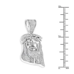 Mini Diamond Jesus Head Pendant In Sterling Silver 0.75 Ct -Its Hot Jewelry Shop mini diamond jesus head pendant in sterling silver 104ct ruler