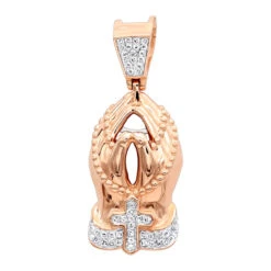 Mini Praying Hands And Cross Diamond Pendant For Men 10K Yellow Gold 0.25ct -Its Hot Jewelry Shop mini praying hands and cross diamond pendant for men in 10k gold 0 25ct ro