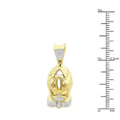 Mini Praying Hands And Cross Diamond Pendant For Men 10K Yellow Gold 0.25ct -Its Hot Jewelry Shop mini praying hands and cross diamond pendant for men in 10k gold 0 25ct rulerye