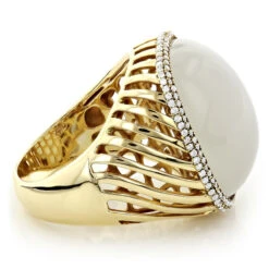 Moonstone 14K Yellow Gold Diamond White Moonstone Ring 17.2 13 Moonstone 14K Yellow Gold Diamond White Moonstone Ring 17.2 -Its Hot Jewelry Shop moonstone jewelry 14k diamond white moonstone ring 172 p 6086 boxye