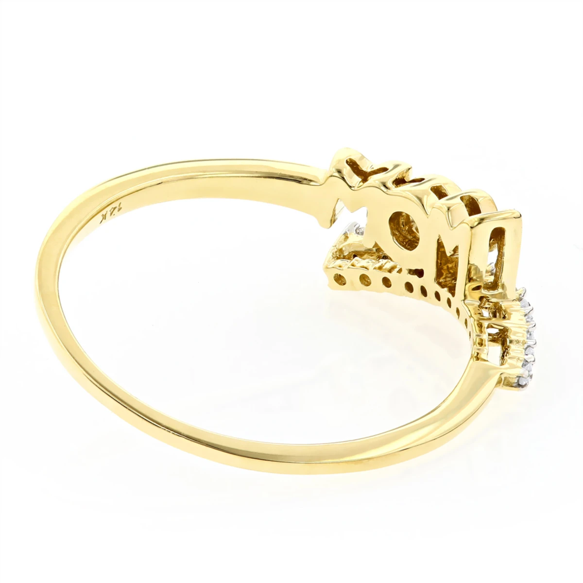 Solid 10K White Gold Mothers Day Gifts Journey Diamond MOM Ring .13ct 6 Solid 10K White Gold Mothers Day Gifts Journey Diamond MOM Ring .13ct - Image 4