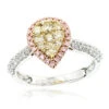 Natural White Pink Yellow Diamond Engagement Ring Pear Shape 0.9ct 14K White Gold 2 Natural White Pink Yellow Diamond Engagement Ring Pear Shape 0.9ct 14K White Gold -Its Hot Jewelry Shop natural white pink yellow diamond engagement ring pear shape 09ct 14k gold mainwh