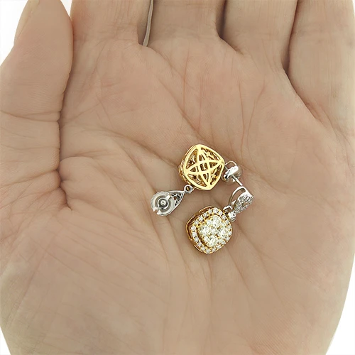 Natural Yellow Diamond Dangle Earrings 1.65ct 14K Yellow Gold 6 Natural Yellow Diamond Dangle Earrings 1.65ct 14K Yellow Gold - Image 4