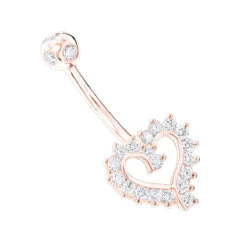 Solid 14K White Gold 0.6ct Diamond Heart Navel Ring 9 Solid 14K White Gold 0.6ct Diamond Heart Navel Ring -Its Hot Jewelry Shop navel rings 14k diamond heart belly button ring 048 p 35766 ro