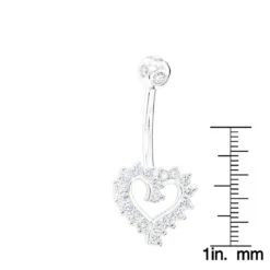Solid 14K White Gold 0.6ct Diamond Heart Navel Ring 11 Solid 14K White Gold 0.6ct Diamond Heart Navel Ring -Its Hot Jewelry Shop navel rings 14k diamond heart belly button ring 048 p 35766 rulerwh