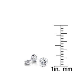 One Carat 14K White Gold Solitaire Round Diamond Martini Stud Earrings -Its Hot Jewelry Shop one carat 14k gold solitaire round diamond martini stud earrings rulerwh