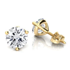 One Carat 14K White Gold Solitaire Round Diamond Martini Stud Earrings -Its Hot Jewelry Shop one carat 14k gold solitaire round diamond martini stud earrings ye