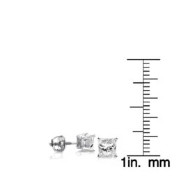 One Carat Platinum Solitaire Princess Cut Diamond Stud Earrings 9 One Carat Platinum Solitaire Princess Cut Diamond Stud Earrings -Its Hot Jewelry Shop one carat platinum solitaire princess cut diamond stud earrings ruler