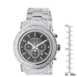 Oversized Iced Out Men's Diamond Luxurman Watch 2ct Escalade -Its Hot Jewelry Shop oversized iced out mens diamond luxurman watch 2ct escalade ruler