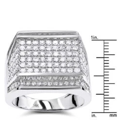 Oversized Men's Diamond Ring 2.5 Ctw 14K White Gold -Its Hot Jewelry Shop oversized mens diamond ring 308ct 14k gold rulerwh