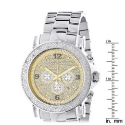 Oversized Men's Diamond Watch 0.25ct Luxurman Escalade Two Tone Chronograph -Its Hot Jewelry Shop oversized mens diamond watch 025ct luxurman escalade two tone chronograph ruler