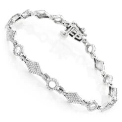 Pave Bracelets 14K Gold Ladies Diamond Bracelet 1.1ct