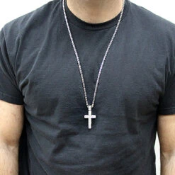 Pave Diamond Cross Pendant 1.48ct Sterling Silver -Its Hot Jewelry Shop pave diamond cross pendant 148ct sterling silver p 43317bod