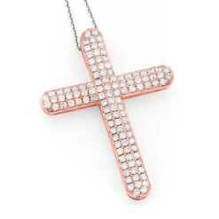 Pave Diamond Cross Pendant 4 Carats 14K White Gold -Its Hot Jewelry Shop pave diamond cross pendant 406ct 14k p 40962 ro