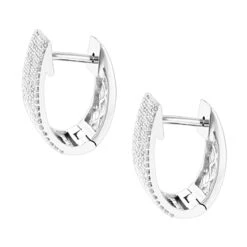 Pave Diamond Earrings For Women 14K White Gold 1 Carat Small Wide Hoops 11 Pave Diamond Earrings For Women 14K White Gold 1 Carat Small Wide Hoops -Its Hot Jewelry Shop pave diamond earrings 14k 121ct p 42081 backwh