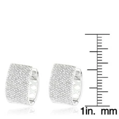 Pave Diamond Earrings For Women 14K White Gold 1 Carat Small Wide Hoops 13 Pave Diamond Earrings For Women 14K White Gold 1 Carat Small Wide Hoops -Its Hot Jewelry Shop pave diamond earrings 14k 121ct p 42081 rulerwh